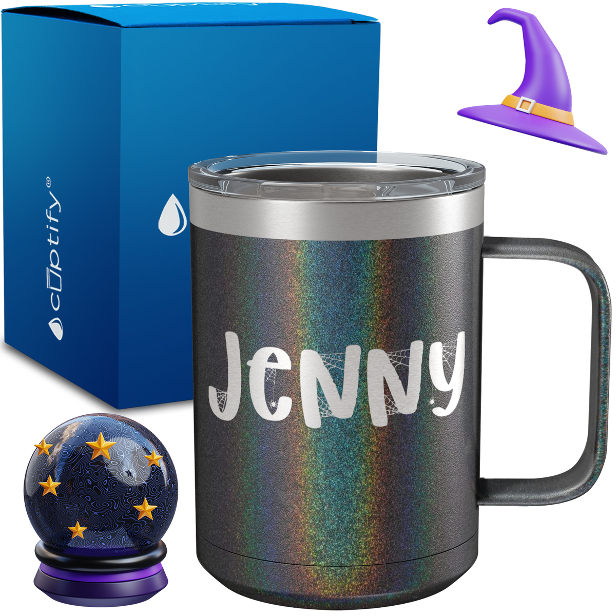 Personalized Spooky Halloween Font on 15oz Stainless Coffee Mug