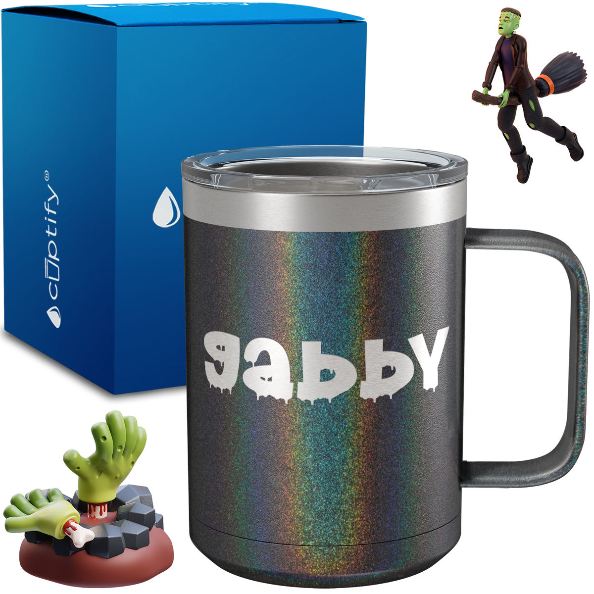 Personalized Haunted Halloween Font on 15oz Stainless Coffee Mug