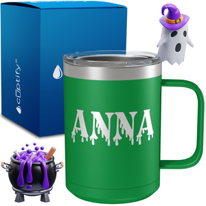 Personalized Bloody Halloween Font on 15oz Stainless Coffee Mug