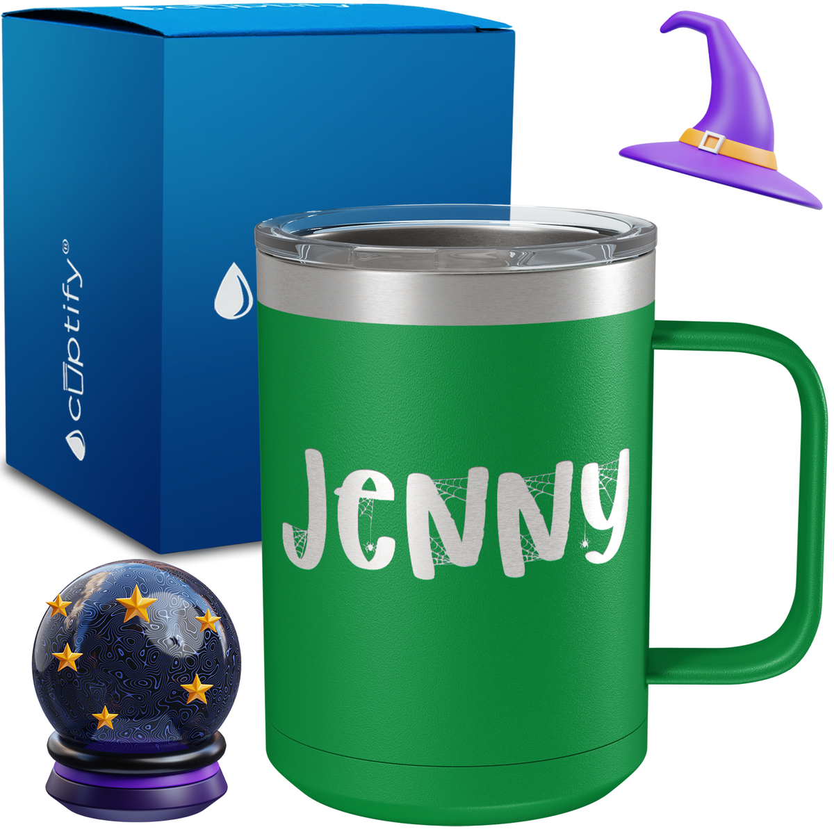 Personalized Spooky Halloween Font on 15oz Stainless Coffee Mug
