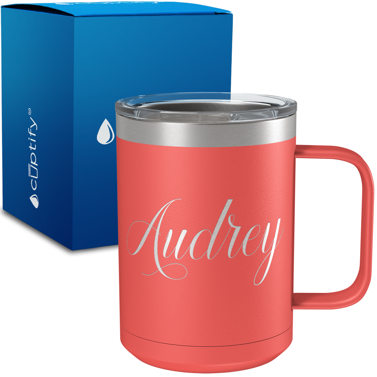 Personalized Audrey Style on 15oz Stainless Coffee Mug