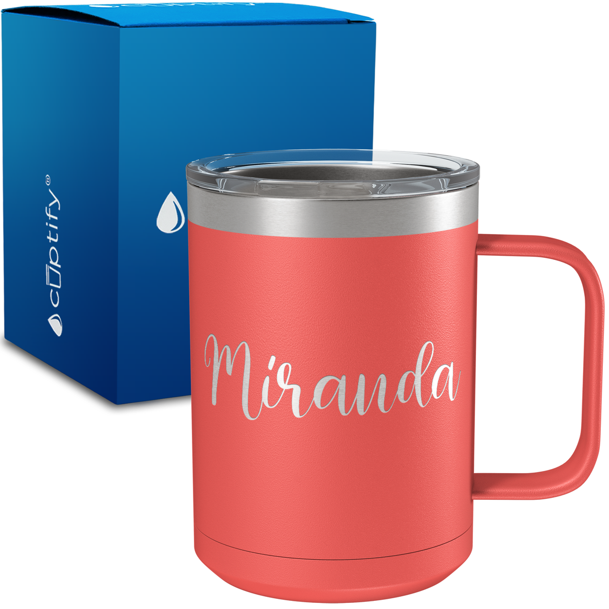 Personalized Miranda Style on 15oz Stainless Coffee Mug