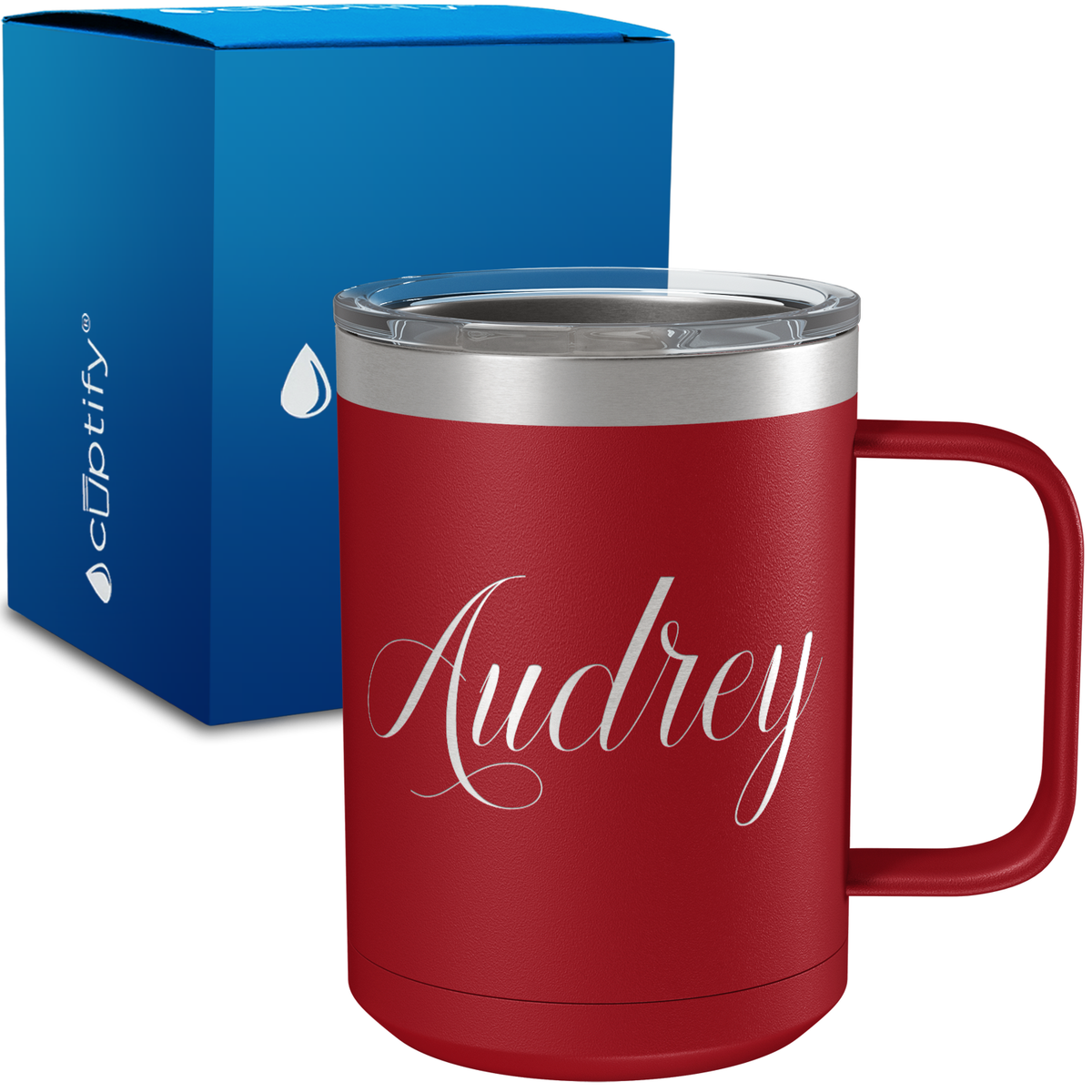 Personalized Audrey Style on 15oz Stainless Coffee Mug