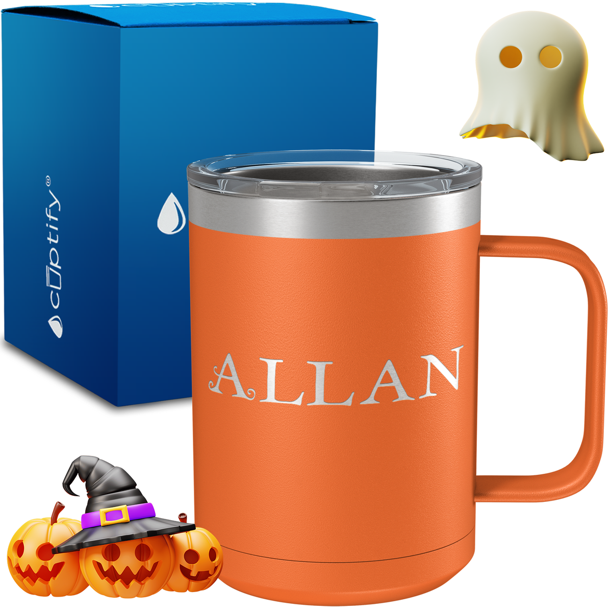 Personalized Eerie Halloween Font on 15oz Stainless Coffee Mug