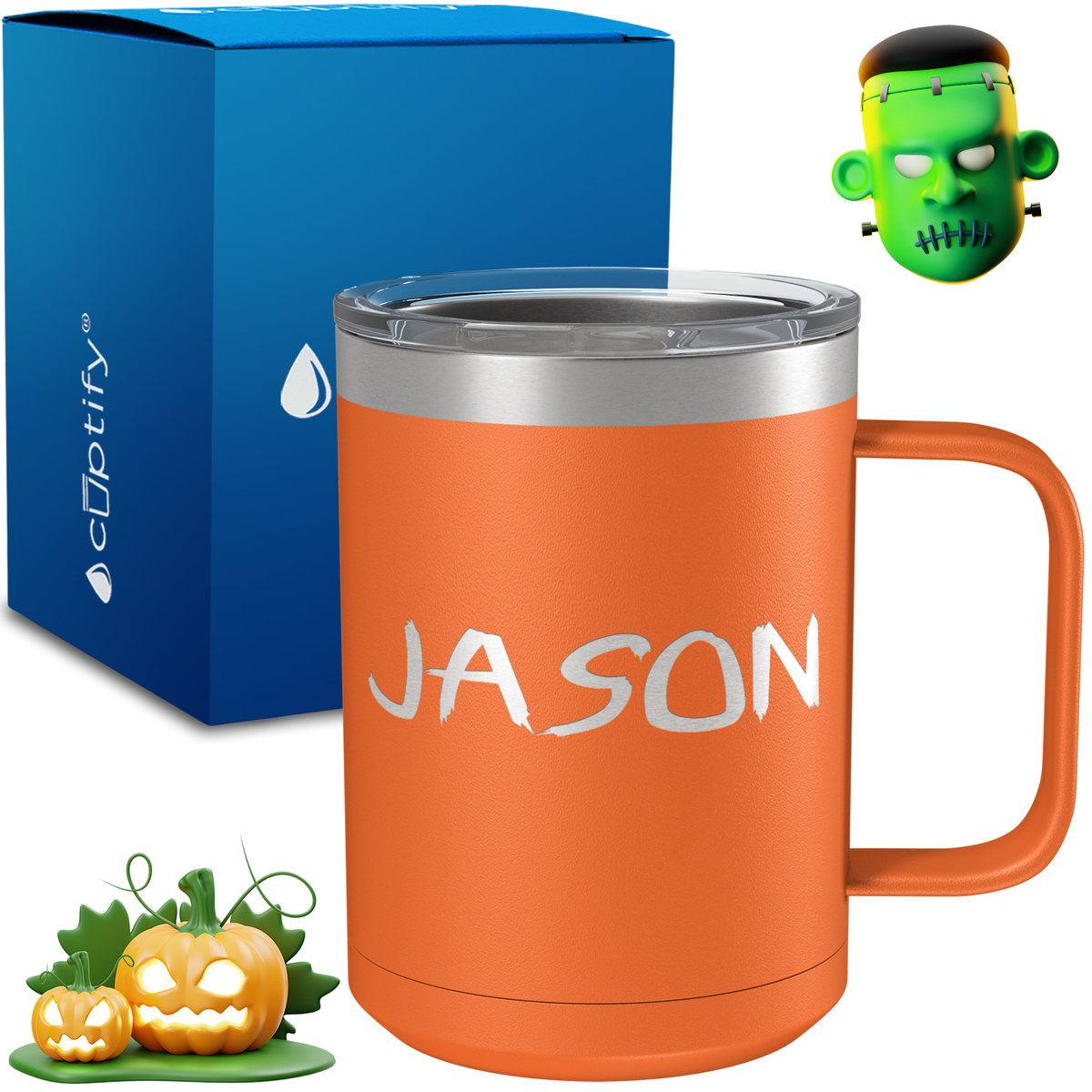Personalized Scary Halloween Font on 15oz Stainless Coffee Mug