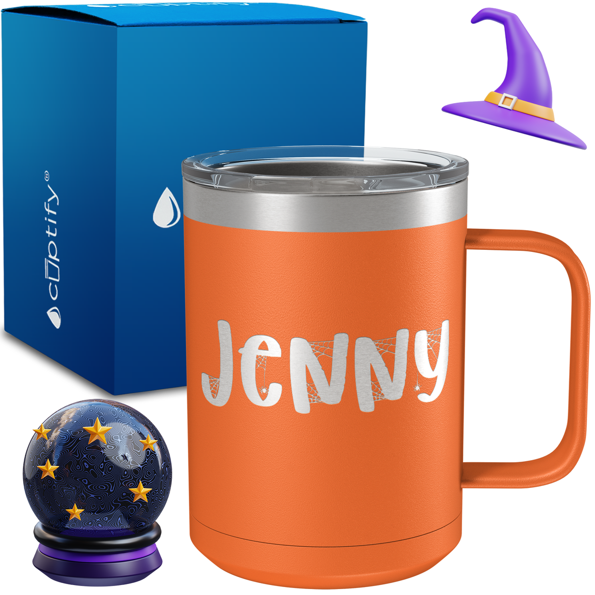 Personalized Spooky Halloween Font on 15oz Stainless Coffee Mug