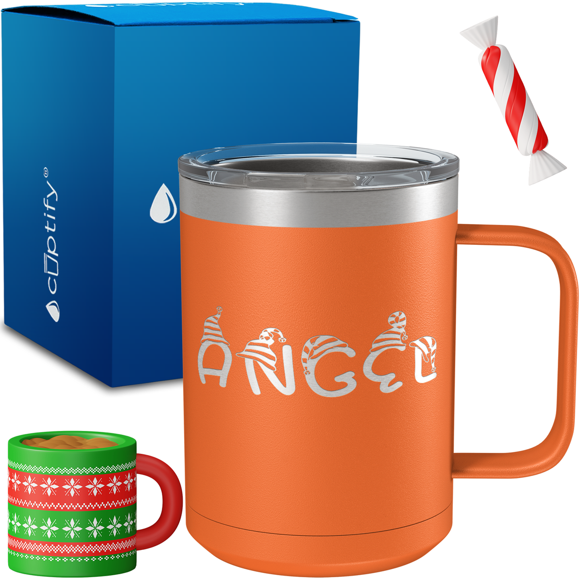 Personalized Elfen Christmas Font on 15oz Stainless Coffee Mug
