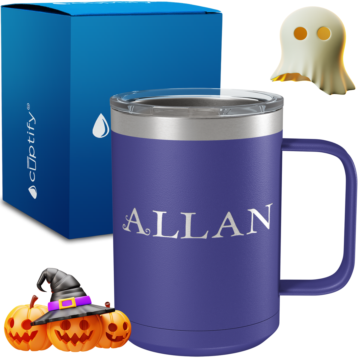 Personalized Eerie Halloween Font on 15oz Stainless Coffee Mug