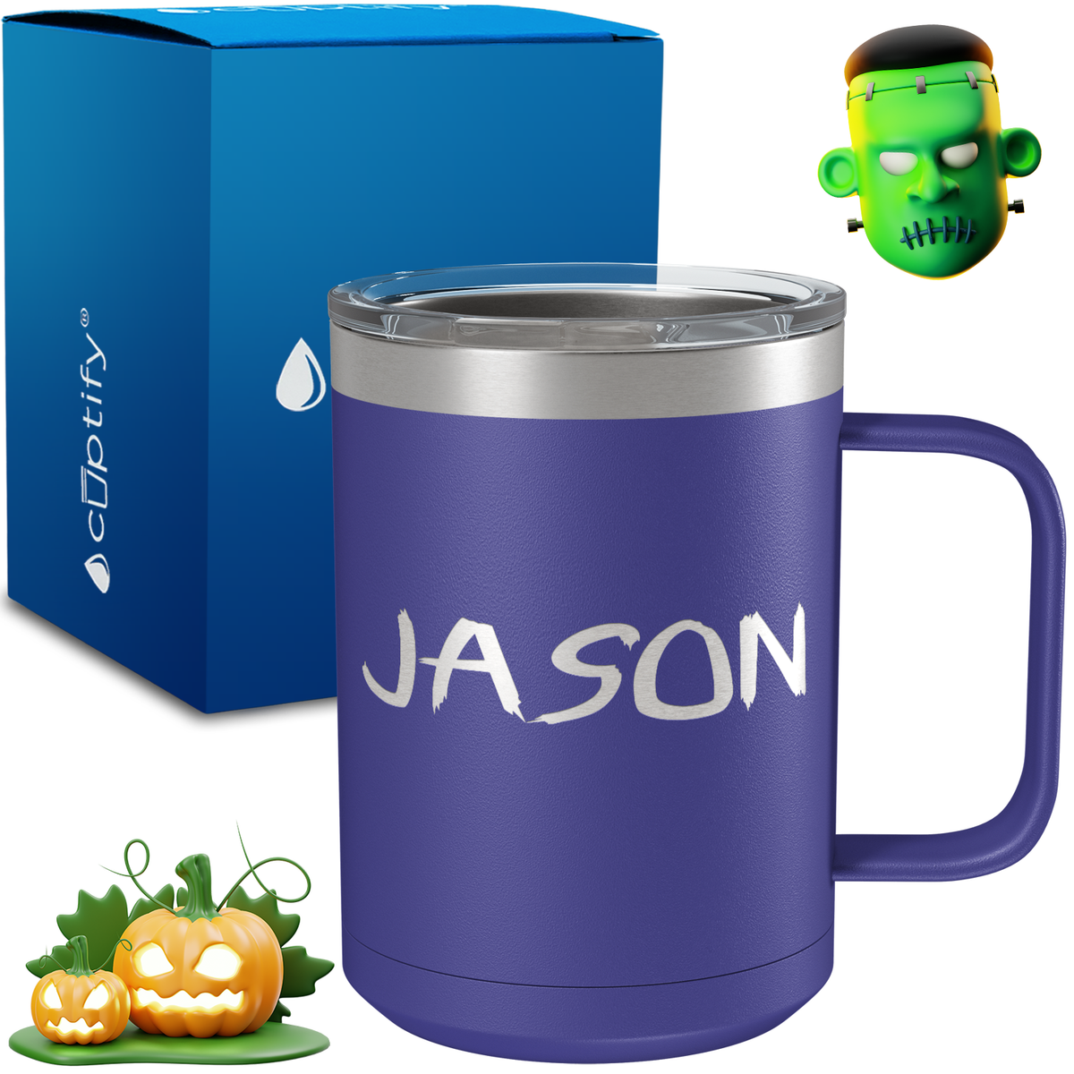 Personalized Scary Halloween Font on 15oz Stainless Coffee Mug