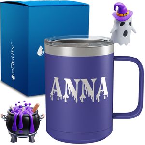 Personalized Bloody Halloween Font on 15oz Stainless Coffee Mug
