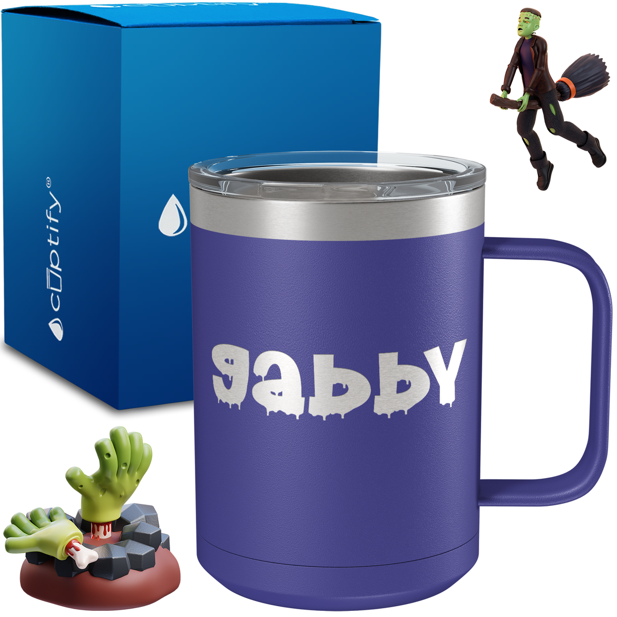 Personalized Haunted Halloween Font on 15oz Stainless Coffee Mug