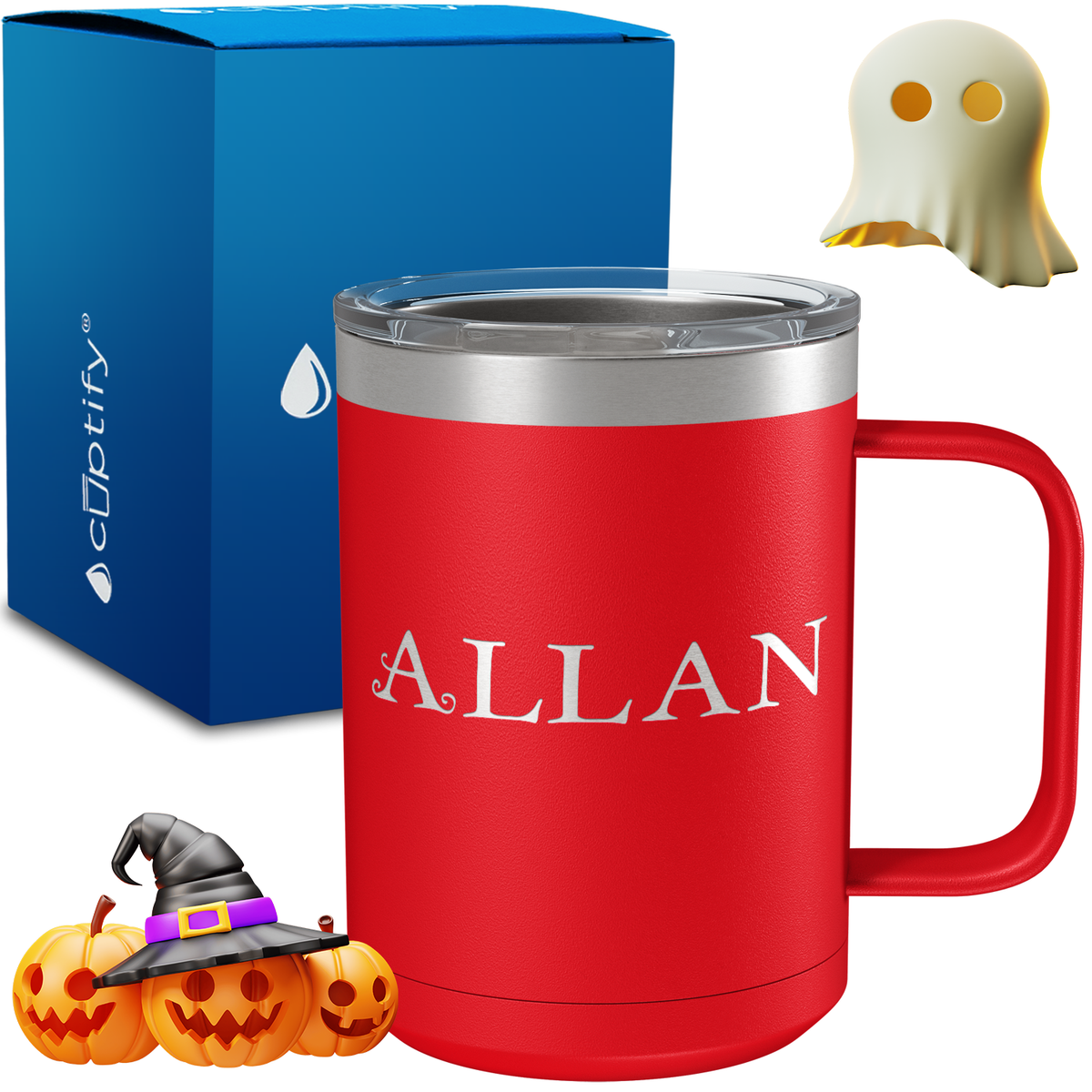 Personalized Eerie Halloween Font on 15oz Stainless Coffee Mug