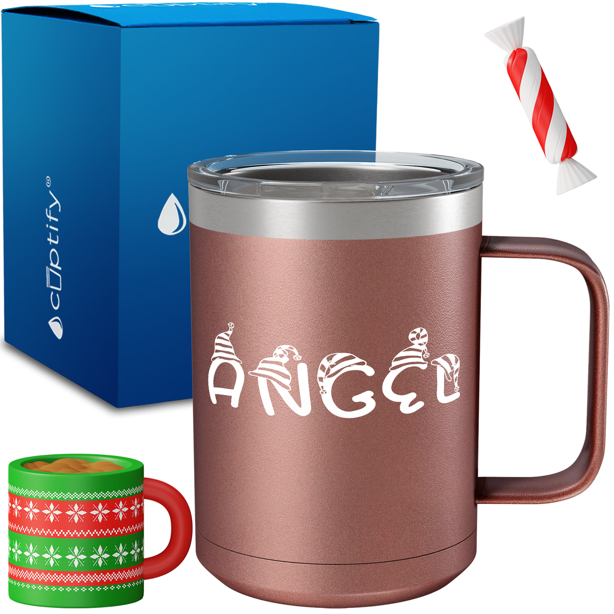 Personalized Elfen Christmas Font on 15oz Stainless Coffee Mug