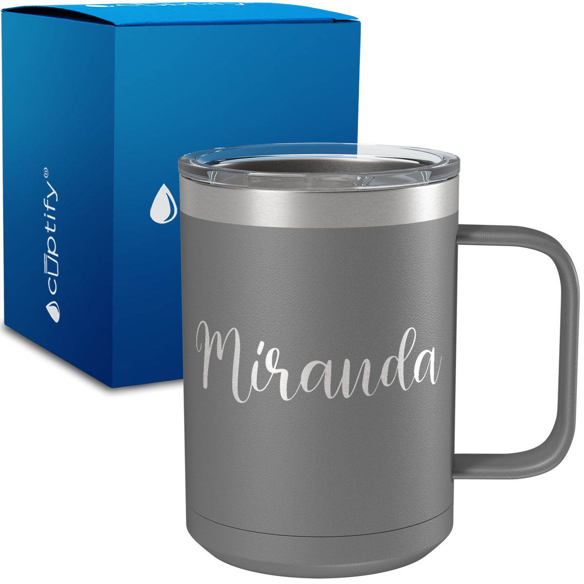 Personalized Miranda Style on 15oz Stainless Coffee Mug