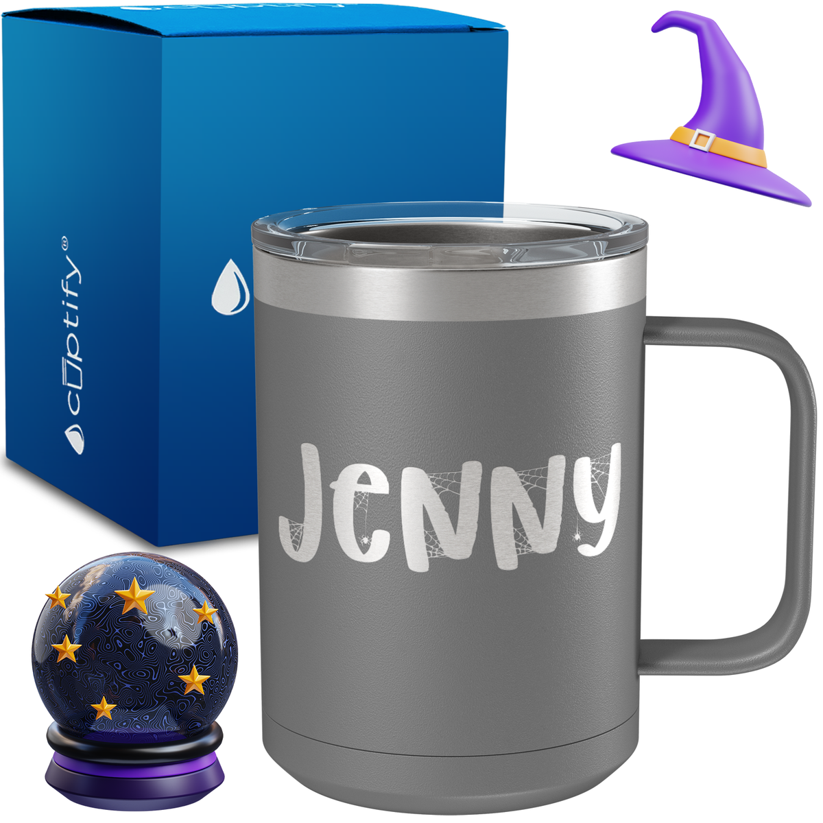 Personalized Spooky Halloween Font on 15oz Stainless Coffee Mug