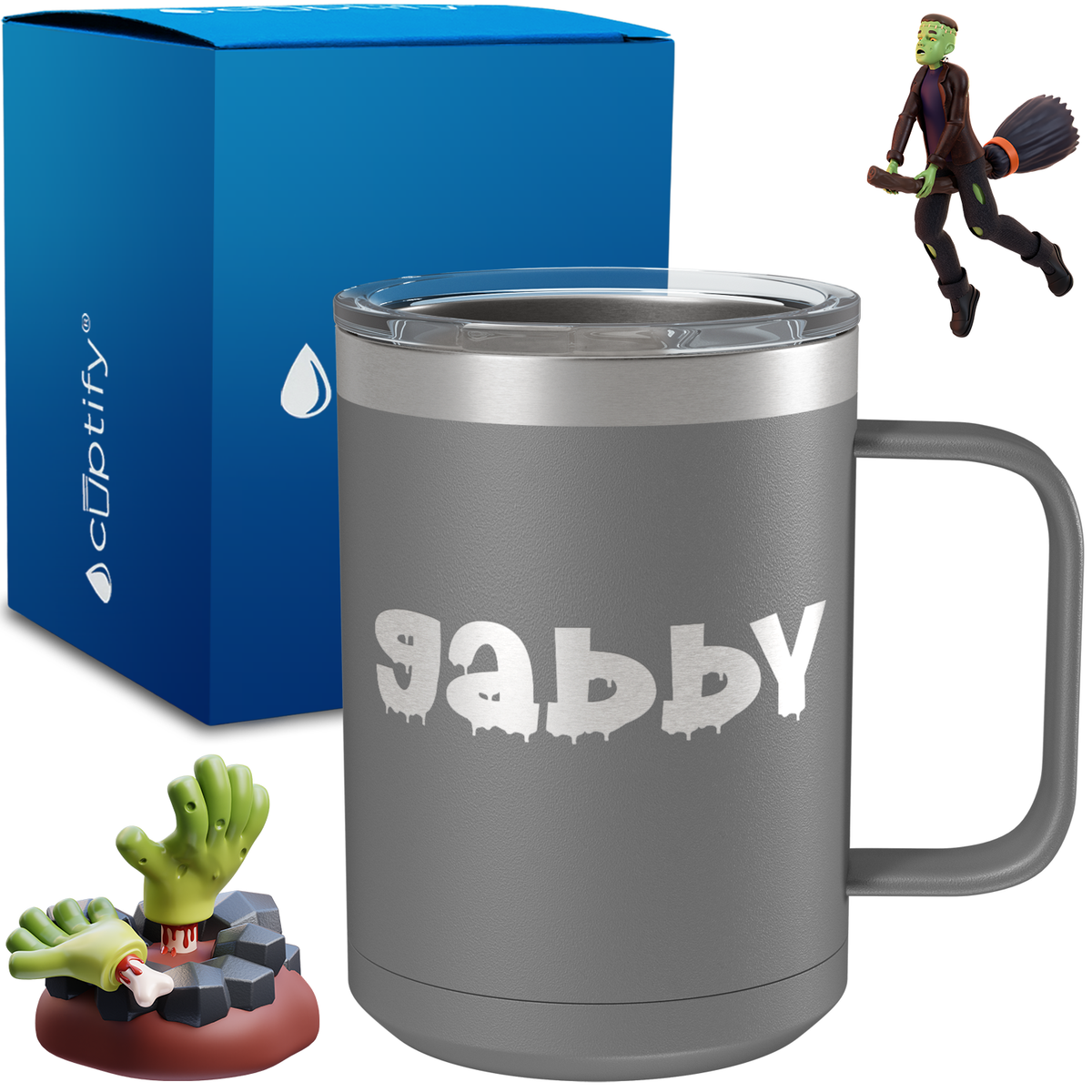 Personalized Haunted Halloween Font on 15oz Stainless Coffee Mug