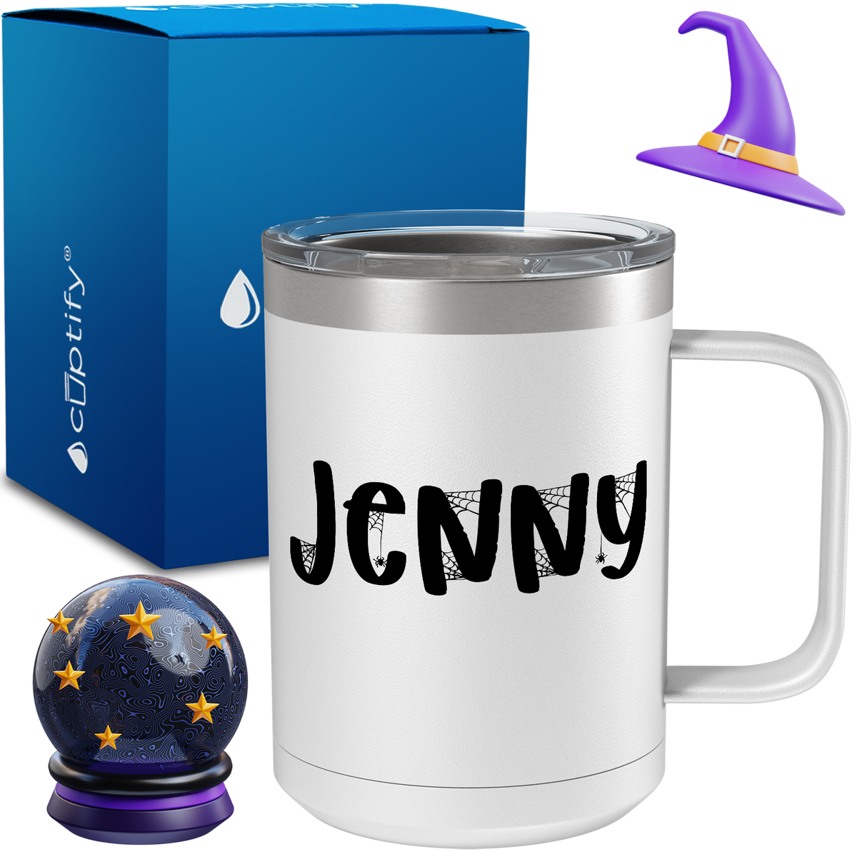 Personalized Spooky Halloween Font on 15oz Stainless Coffee Mug
