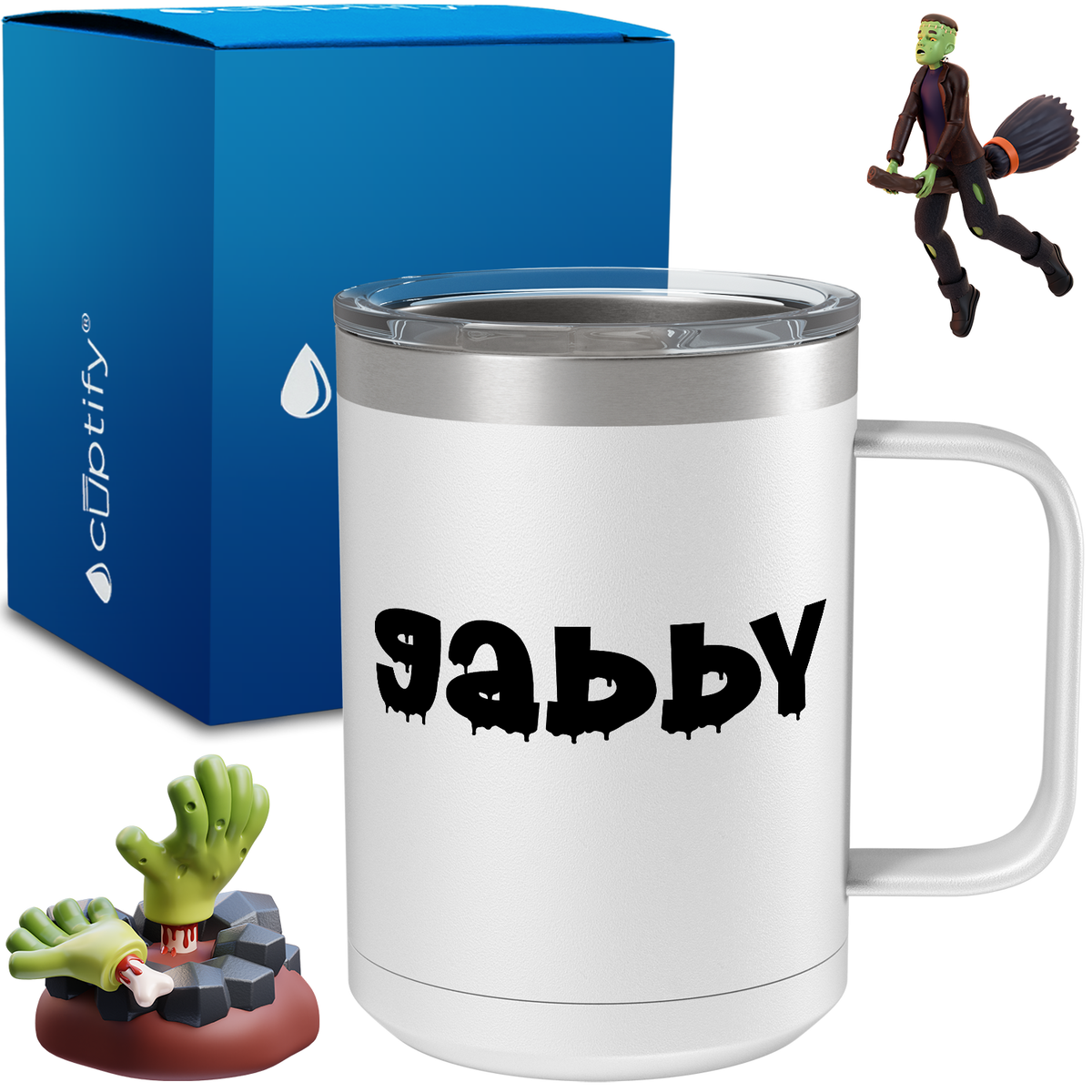 Personalized Haunted Halloween Font on 15oz Stainless Coffee Mug