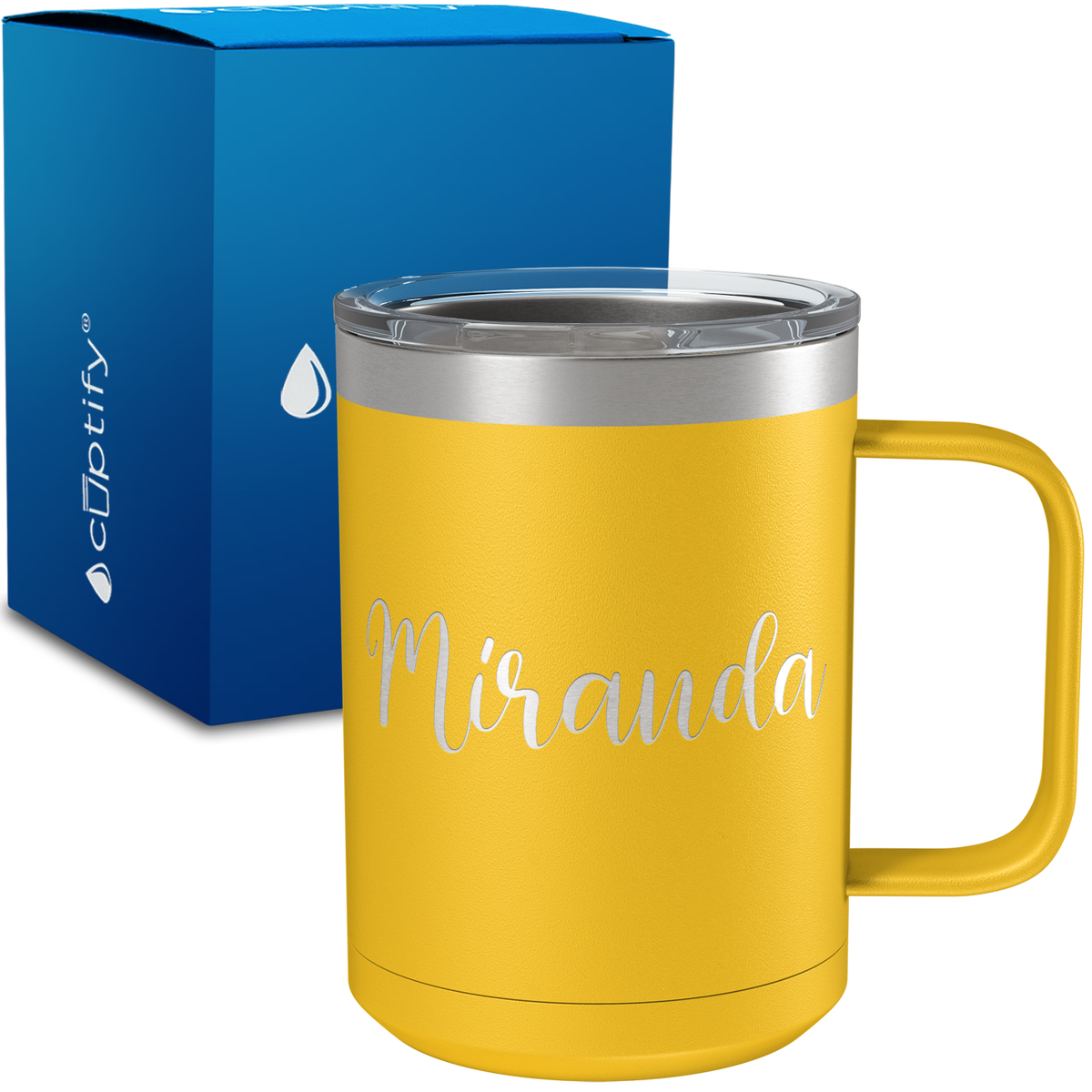 Personalized Miranda Style on 15oz Stainless Coffee Mug
