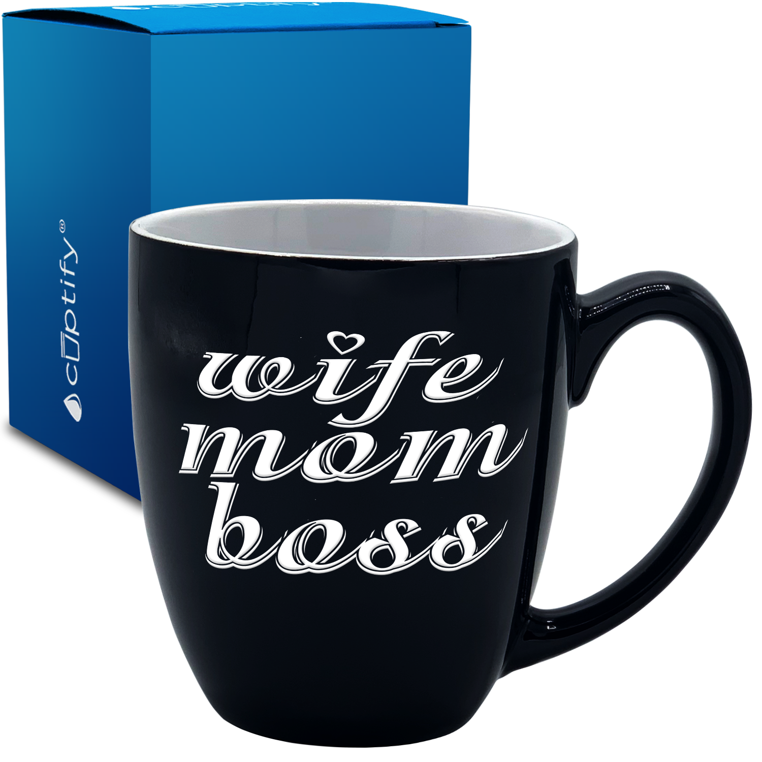 Wife Mom Boss 16oz Personalized Bistro Coffee Mug