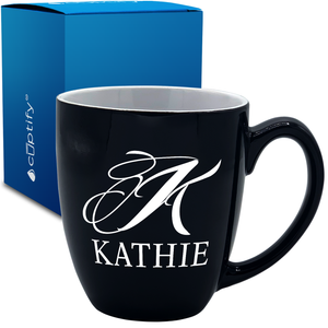 Personalized Script Initial and Name 16oz Bistro Coffee Mug