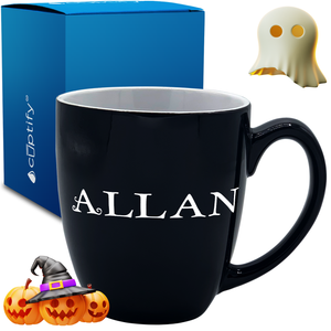 Personalized Eerie Halloween Font 16oz Bistro Coffee Mug