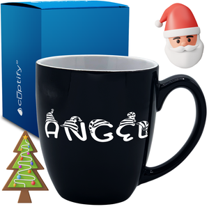 Personalized Elfen Christmas Font 16oz Bistro Coffee Mug