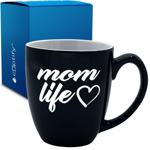 Mom Live Heart 16oz Personalized Bistro Coffee Mug