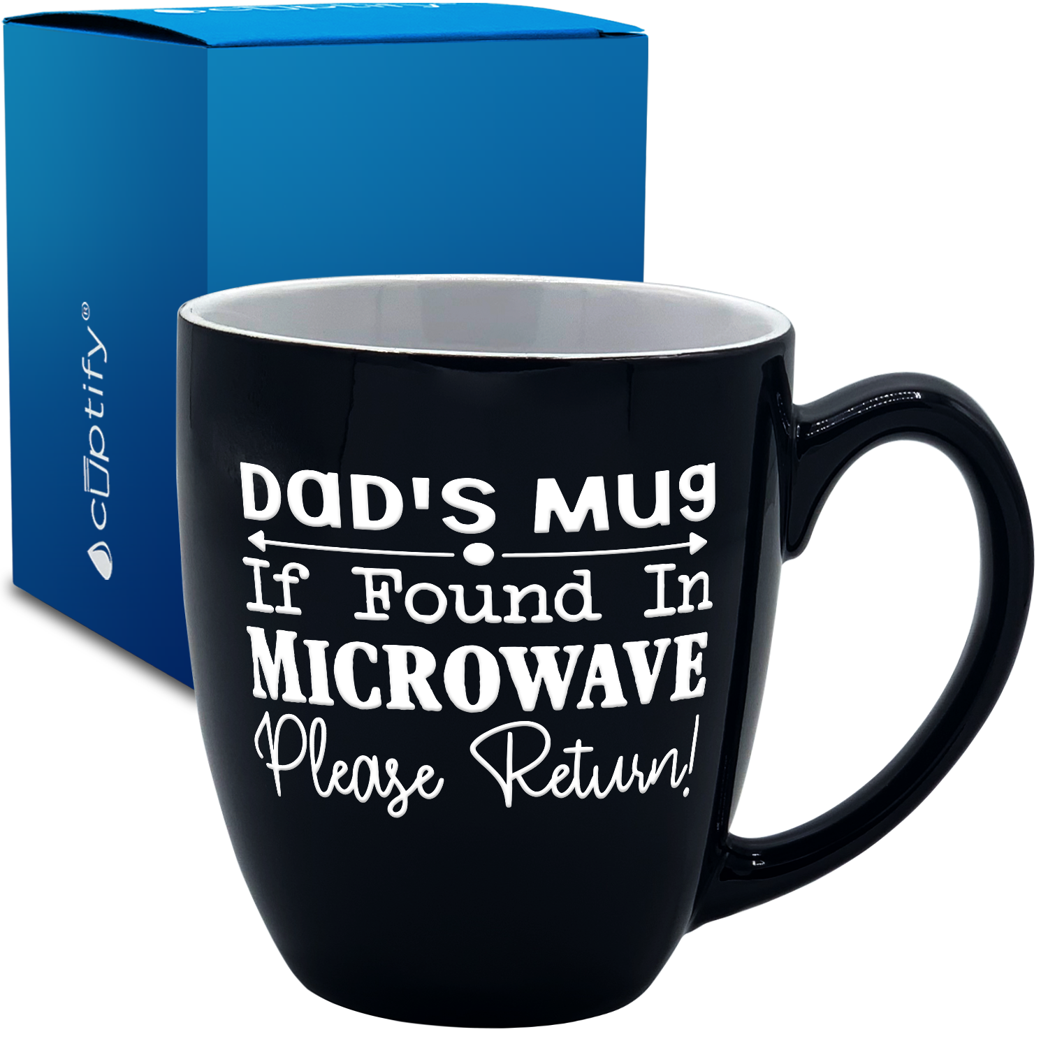 Dads Mug if Found 16oz Personalized Bistro Coffee Mug