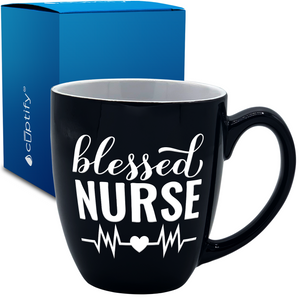 Blessed Nurse 16oz Personalized Bistro Coffee Mug