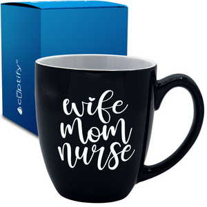 Wife Mom Nurse 16oz Personalized Bistro Coffee Mug