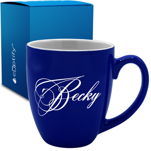 Personalized Decorative Script 16oz Bistro Coffee Mug