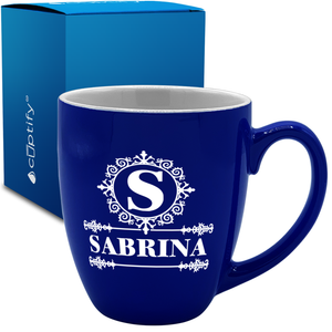 Personalized Ultramodern Initial and Name 16oz Bistro Coffee Mug