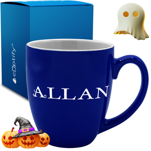 Personalized Eerie Halloween Font 16oz Bistro Coffee Mug