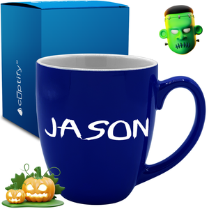 Personalized Scary Halloween Font 16oz Bistro Coffee Mug