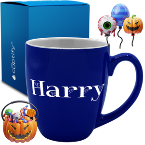 Personalized Wicked Halloween Font 16oz Bistro Coffee Mug