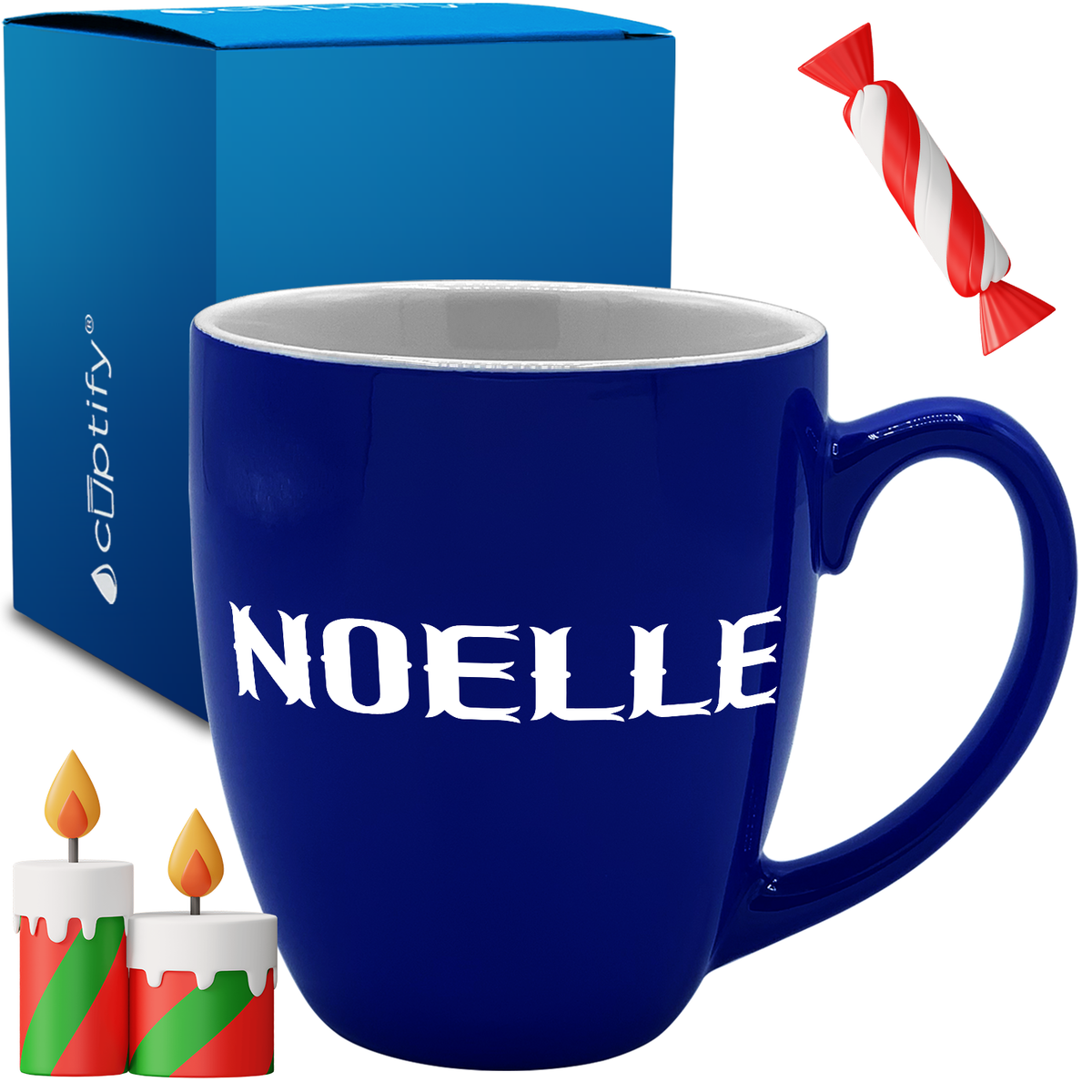 Personalized Claus Christmas Font 16oz Bistro Coffee Mug