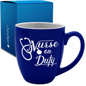 Nurse on Duty 16oz Personalized Bistro Coffee Mug