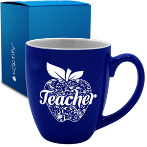 Teacher Apple 16oz Personalized Bistro Coffee Mug