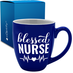 Blessed Nurse 16oz Personalized Bistro Coffee Mug