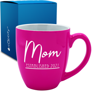 Mom Established 16oz Personalized Bistro Coffee Mug