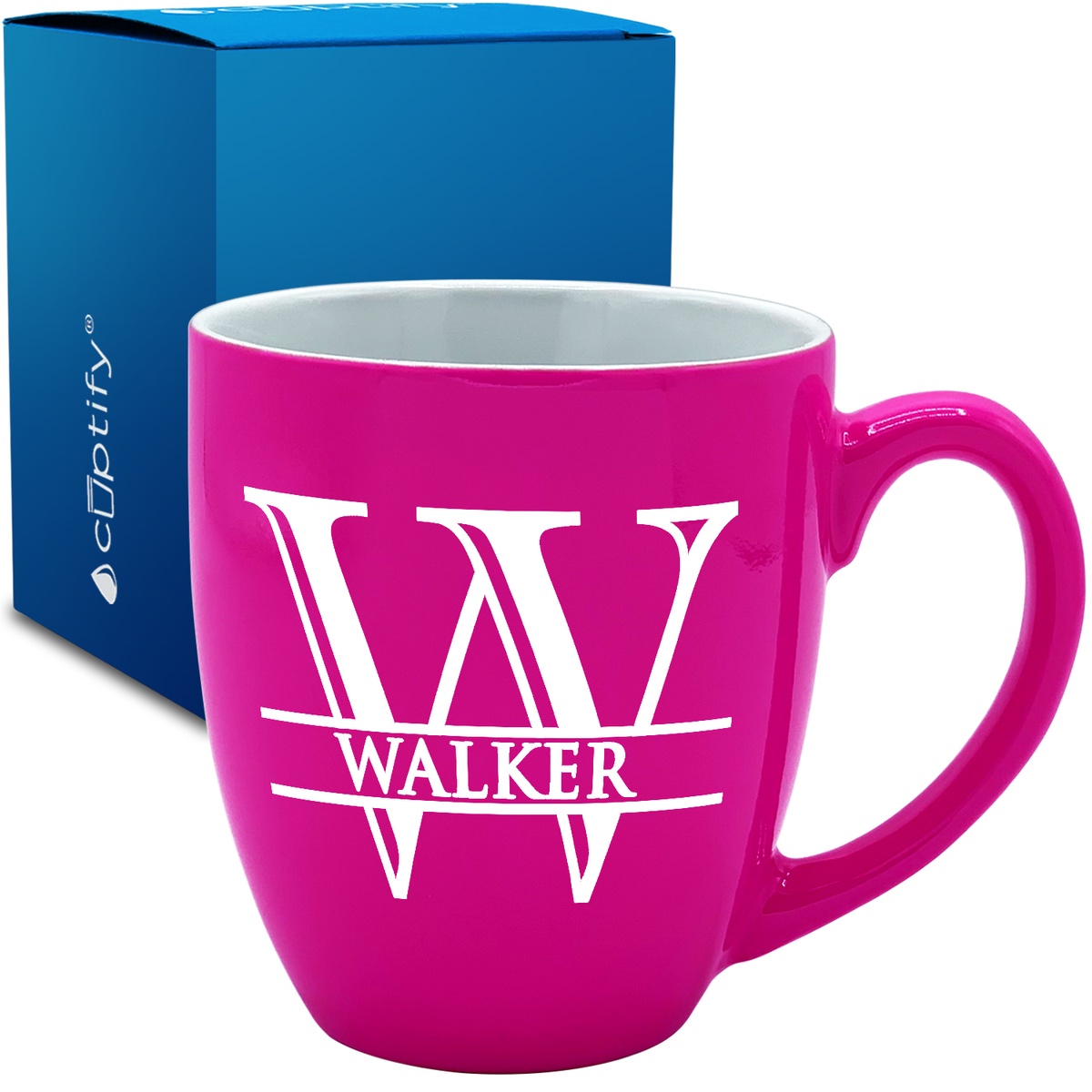 Personalized Split Script 16oz Bistro Coffee Mug