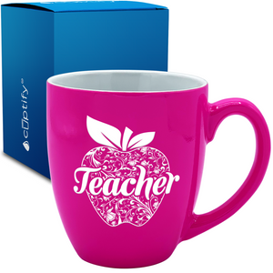 Teacher Apple 16oz Personalized Bistro Coffee Mug