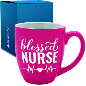 Blessed Nurse 16oz Personalized Bistro Coffee Mug