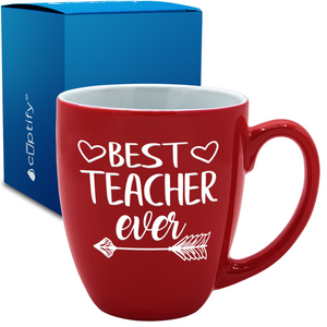 Best Teacher Ever Arrow 16oz Personalized Bistro Coffee Mug