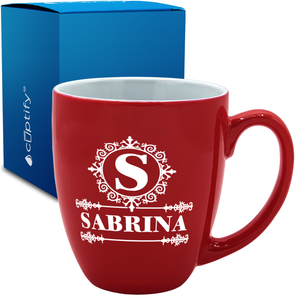 Personalized Ultramodern Initial and Name 16oz Bistro Coffee Mug