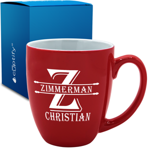 Personalized Initial Block 16oz Bistro Coffee Mug