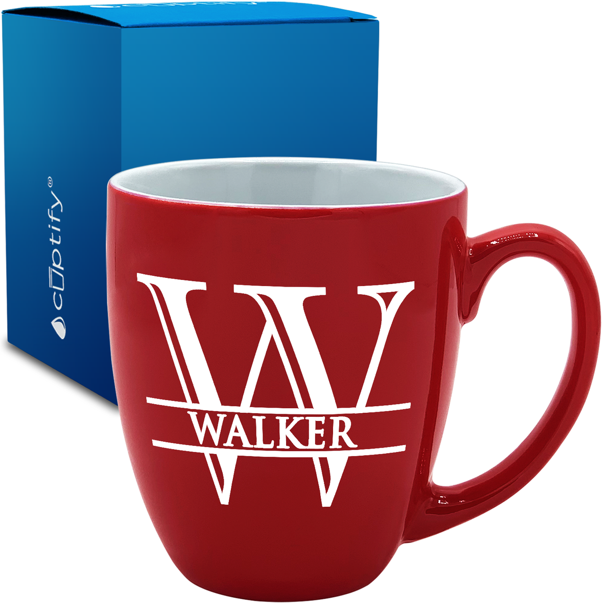 Personalized Split Script 16oz Bistro Coffee Mug