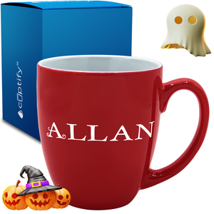 Personalized Eerie Halloween Font 16oz Bistro Coffee Mug