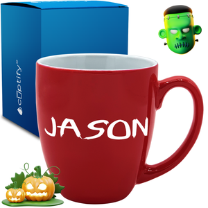 Personalized Scary Halloween Font 16oz Bistro Coffee Mug